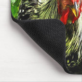 Silver Laced Wyandotte Rooster in Green Mousepad Muismat (Hoek)