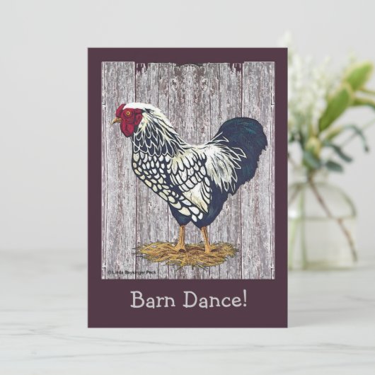 Silver Laced Wyandotte Rooster Kaart (Staand voorkant)