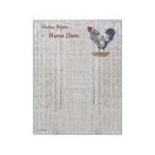 Silver Laced Wyandotte Rooster Light Barnboards Notitieblok (Linkerzijde)