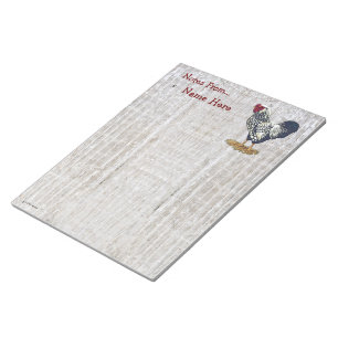 Silver Laced Wyandotte Rooster Light Barnboards Notitieblok