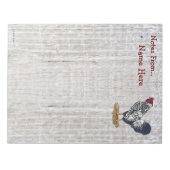 Silver Laced Wyandotte Rooster Light Barnboards Notitieblok (Voorkant)