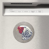 Silver Laced Wyandotte Rooster Magneet (Insitu (Vaatwasser))