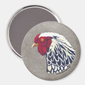 Silver Laced Wyandotte Rooster Magneet (Voorkant / Achterkant)