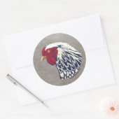 Silver Laced Wyandotte Rooster Ronde Sticker (Envelop)