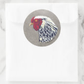 Silver Laced Wyandotte Rooster Ronde Sticker (Tas)