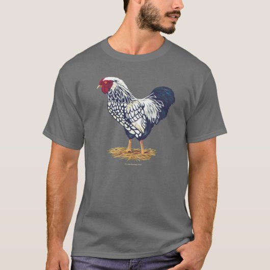 Silver Laced Wyandotte Rooster T-shirt (Voorkant)