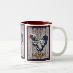 Silver Laced Wyandotte Rooster Tweekleurige Koffiemok