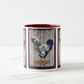 Silver Laced Wyandotte Rooster Tweekleurige Koffiemok (Center)