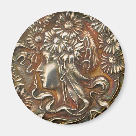Silver Lady Art Nouveau  kostuum sieraden Magneet (Voorkant)