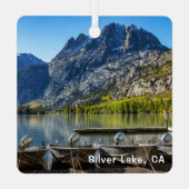 Silver Lake, Californië, Square Metalen Ornament (Achterkant)