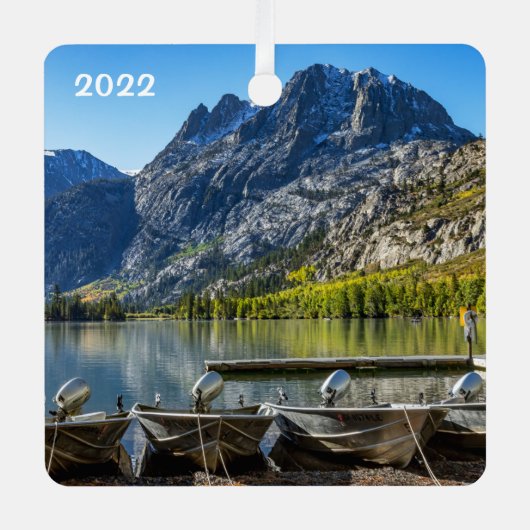 Silver Lake, Californië, Square Metalen Ornament (Voorkant)