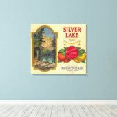 Silver Lake Oranje LabelLemon Cove, CA Canvas Afdruk (Insitu (Houten vloer))