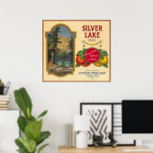 Silver Lake Oranje LabelLemon Cove, CA Poster (Thuiskantoor)