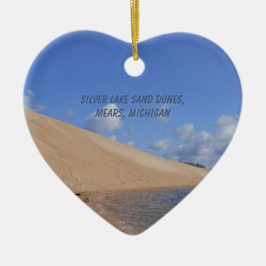 Silver Lake Sand Dunes, Mears, Michigan Heart Keramisch Ornament (Voorkant)