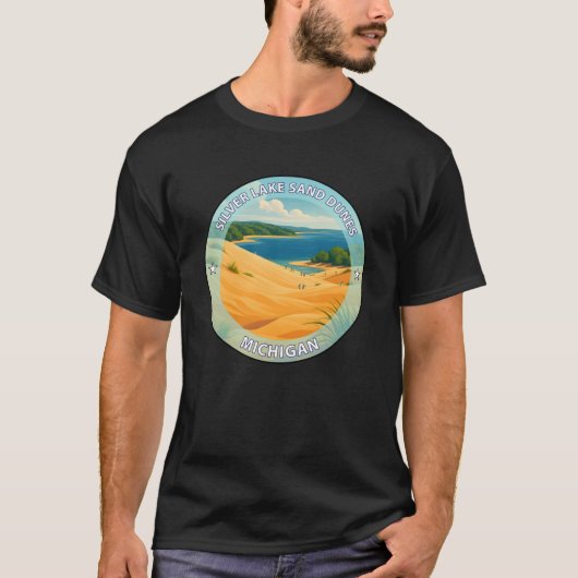 Silver Lake Sand Dunes Michigan retro T-shirt (Voorkant)