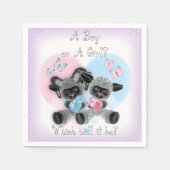 Silver Lamb Baby Gender Reveal Papieren Feestserve Servetten (Voorkant)