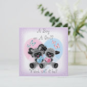 Silver Lamb Baby Gender Reveal Party Invit Kaart (Staand voorkant)