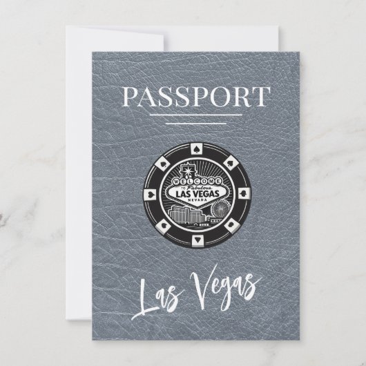 Silver Las Vegas Passport Bewaar de datum Save The Date (Voorkant)