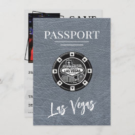 Silver Las Vegas Passport Bewaar de datum Save The Date
