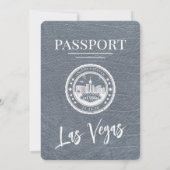Silver Las Vegas Passport Wedding Kaart (Achterkant)