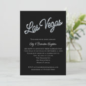 Silver Las Vegas Sparkles Post Wedding Invitation Kaart (Staand voorkant)
