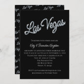 Silver Las Vegas Sparkles Post Wedding Invitation Kaart (Voorkant / Achterkant)