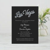 Silver Las Vegas Sparkles Rehearsal Dinner Kaart (Staand voorkant)