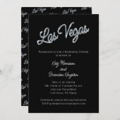 Silver Las Vegas Sparkles Rehearsal Dinner Kaart (Voorkant / Achterkant)