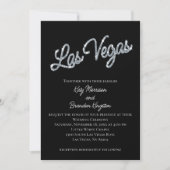 Silver Las Vegas Sparkles Wedding Invitation Kaart (Voorkant)