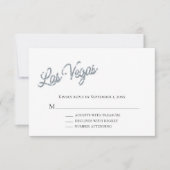 Silver Las Vegas Sparkles Wedding RSVP Kaart (Voorkant)