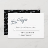 Silver Las Vegas Sparkles Wedding RSVP Kaart (Voorkant / Achterkant)