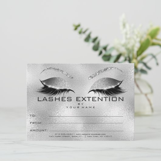 Silver Lashes Exention Makeup Certificate Cadeft (Staand voorkant)