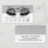 Silver Lashes op wit en grijs Klantenkaartje (Voorkant / Achterkant)