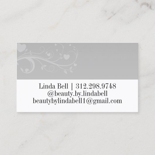 Silver Lashes op wit en grijs Klantenkaartje (Achterkant)