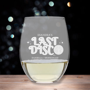 Silver Last Disco Retro gepersonaliseerde vrijgeze Wijnglas Zonder Voet
