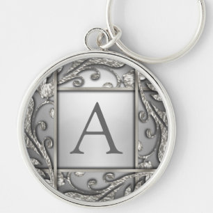 Silver Lattice Monogram Sleutelhanger