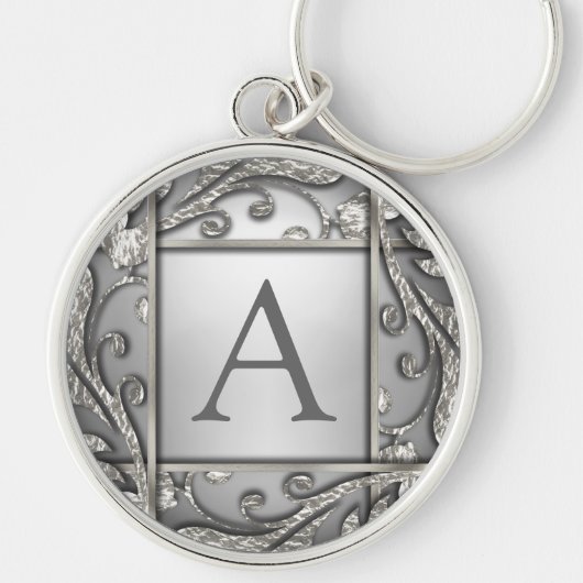 Silver Lattice Monogram Sleutelhanger (Voorkant)