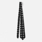 Silver Lattice Stropdas Black Grey (Achterkant)