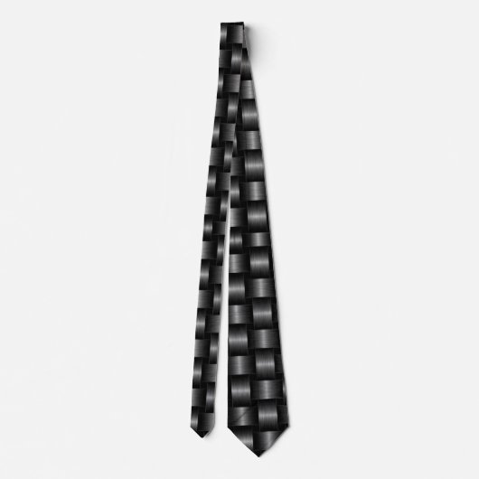 Silver Lattice Stropdas Black Grey (Achterkant)