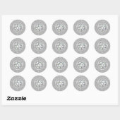 Silver Laurel Wreath en Diamond Envelope Seal Ronde Sticker (Vel)
