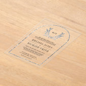 Silver Laurel Wreath Leaves Wedding Acryl Uitnodigingen (Laagn)