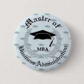 Silver Laurel Wreath MBA Afstuderen Ronde Button 5,7 Cm (Voorkant)