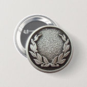 Silver Laurel Wreath Ronde Button 5,7 Cm (Voorkant /achterkant)