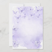 Silver Lavender Butterfly Baptism Purple Kaart (Achterkant)