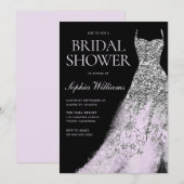 Silver & Lavender Dress Vrijgezellenfeest Kaart (Voorkant / Achterkant)