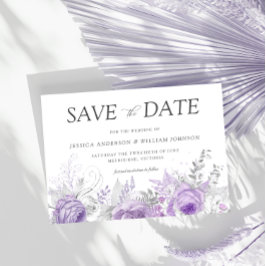 Silver & Lavender Enchanted Floral Wedding Save The Date