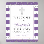 Silver Lavender Paars First Community Welcome Poster (Voorkant)