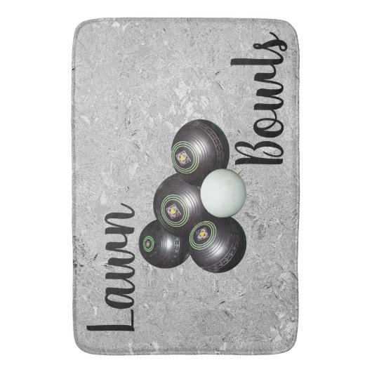 Silver Lawn Bowls en Jack, Memory Schuimbad Badmat (Voorkant Verticaal)