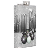 Silver Lawn Bowls Logo met Bowls Heupfles (Rechts)