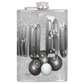 Silver Lawn Bowls Logo met Bowls Heupfles (Voorkant)